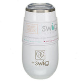 6 oz. HeartBox x Swig Life White Stemless Flute