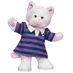 Pastel Swirl Kitty Stuffed Animal Polo Dress Gift Set