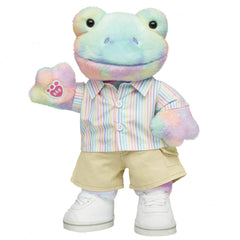 Rainbow Clouds Frog Stuffed Animal Stripes Gift Set