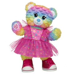 Rainbow Party Teddy Bear Star Dress Gift Set